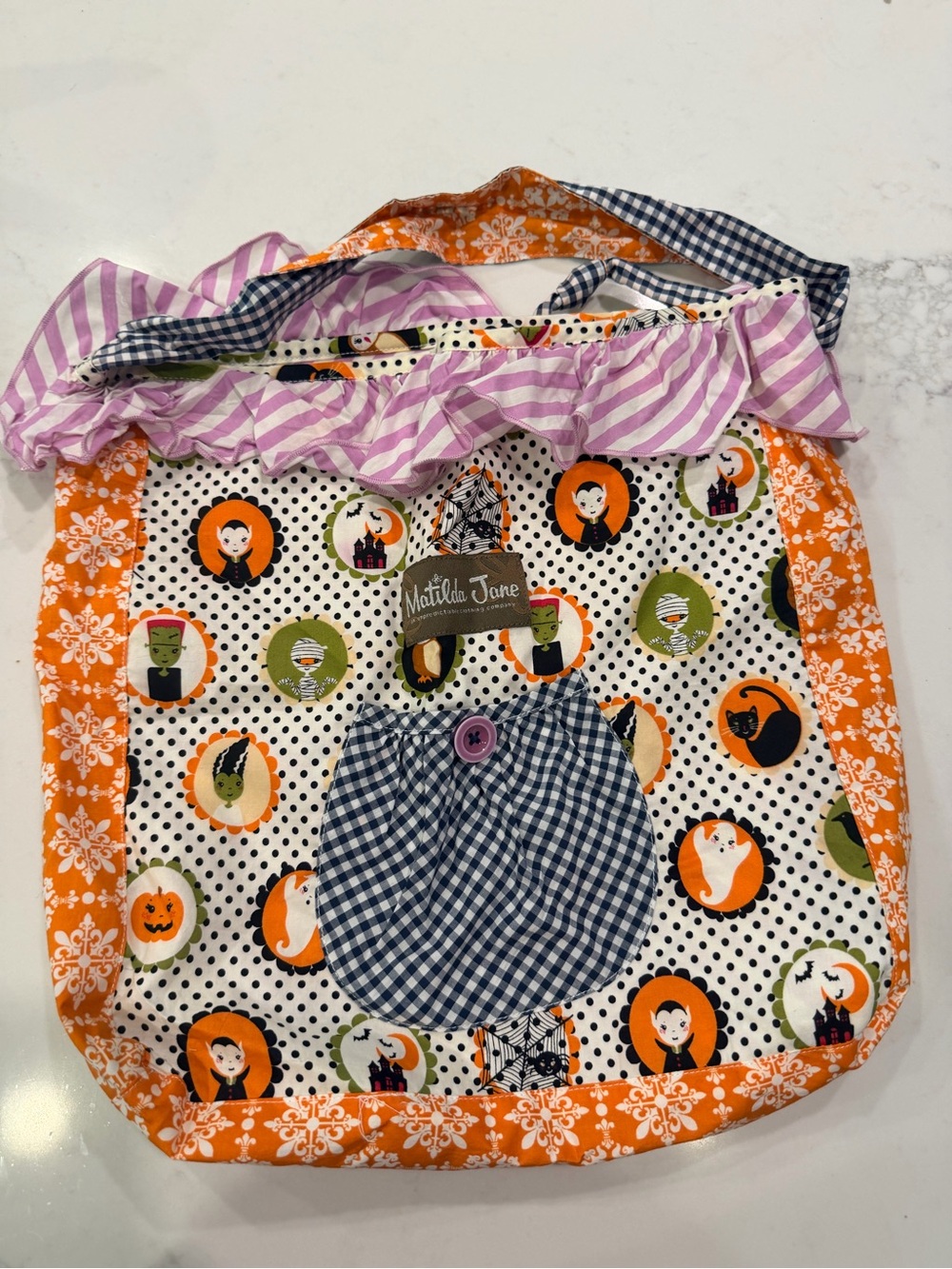 Matilda Jane Orange, Purple & Navy Halloween Tote